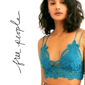 FREE PEOPLE Adella Teal Bralette - Small